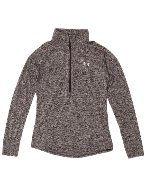 Under Armour Herre Heat Gear Pullover Træningsdragt Top Lille Grå Flecked