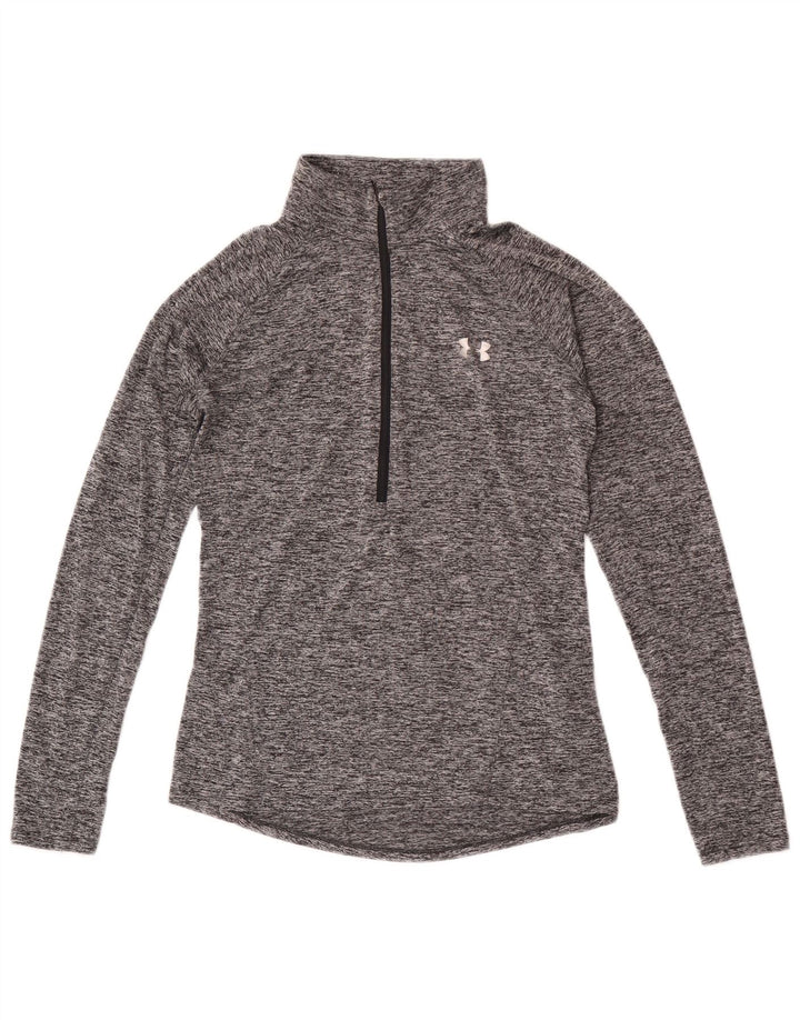 Under Armour Herre Heat Gear Pullover Træningsdragt Top Lille Grå Flecked