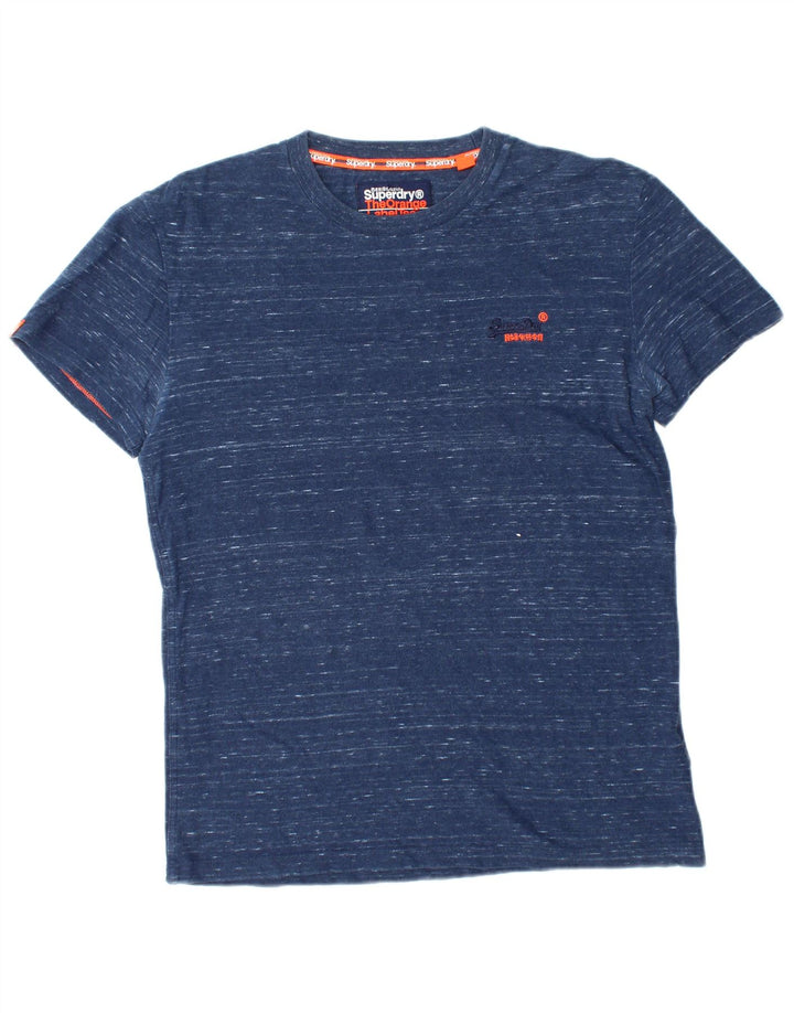 SUPERDRY Herre T-shirt Top Medium Blue Flecked Bomuld