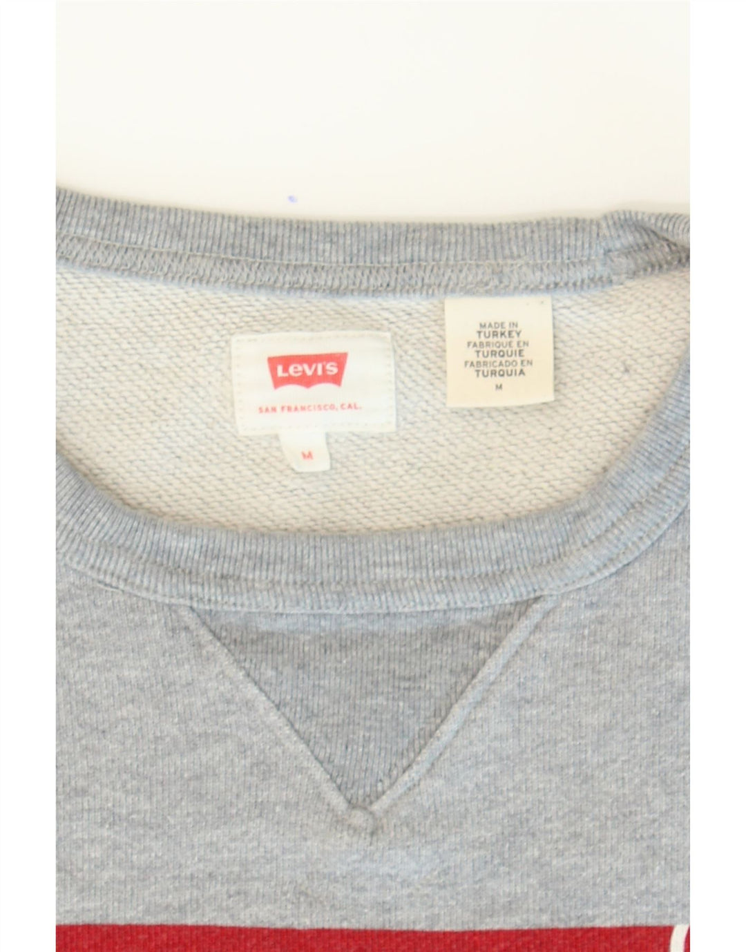 LEVI'S Mens Graphic Sweatshirt Jumper Medium Grey Cotton Vintage Levi's and Second-Hand Levi's from Messina Hembry 