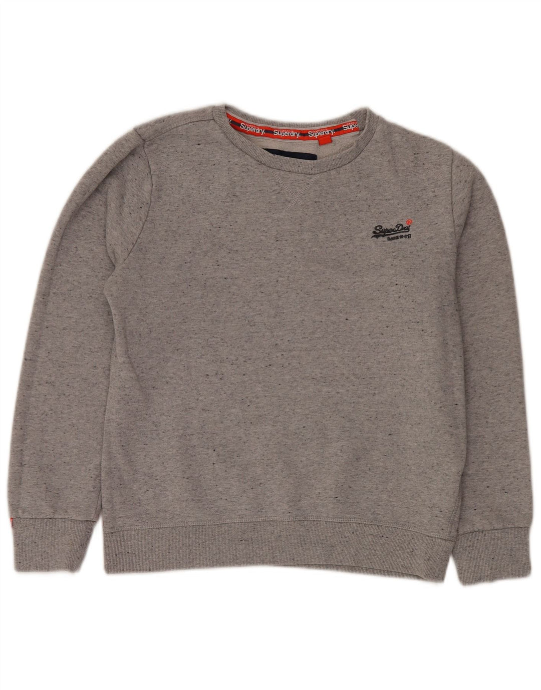 SUPERDRY Dame Sweatshirt Jumper UK 16 Large Grey Flecked Bomuld