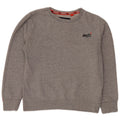 SUPERDRY Dame Sweatshirt Jumper UK 16 Large Grey Flecked Bomuld
