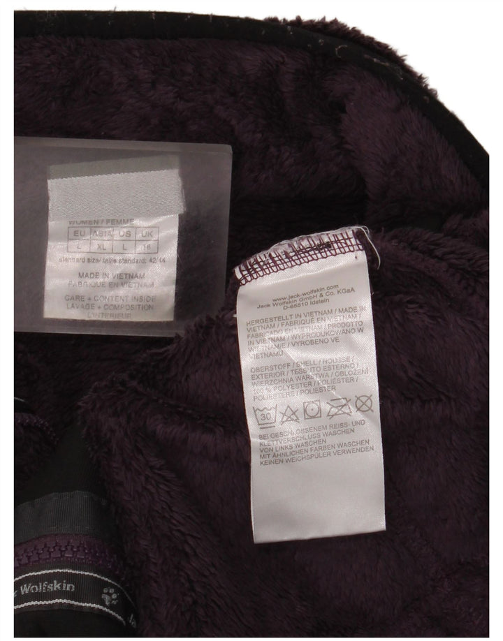 Jack Wolfskin Dame Fleecejakke UK 16 Stor Lilla Polyester