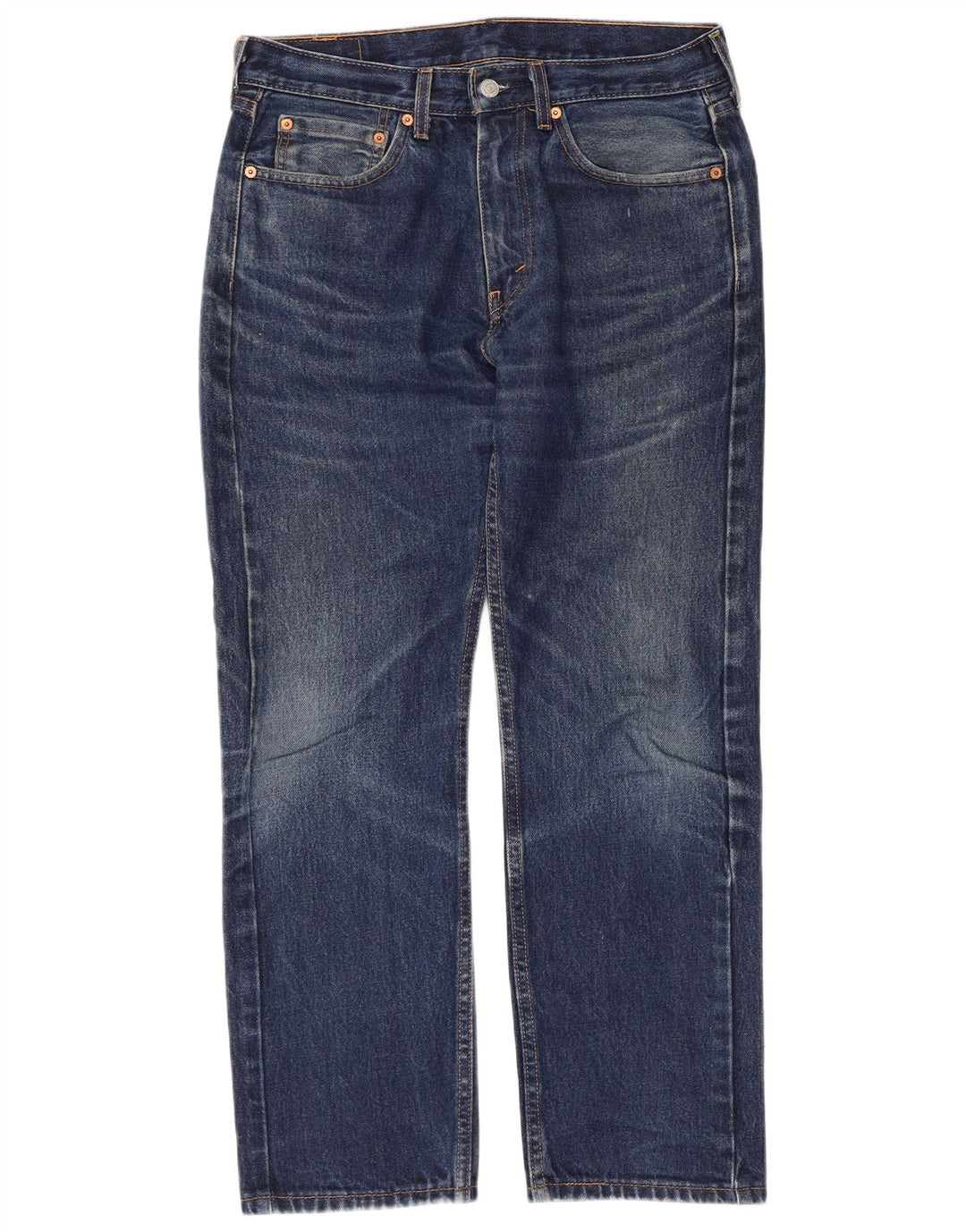 Levi's Herre 505 Straight Jeans W32 L29 Blå Bomuld