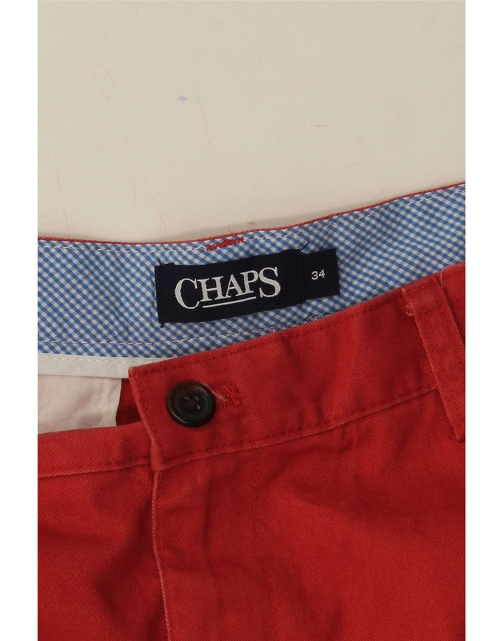 CHAPS Mens Chino Shorts W34 Large Red Cotton Vintage Chaps and Second-Hand Chaps from Messina Hembry 