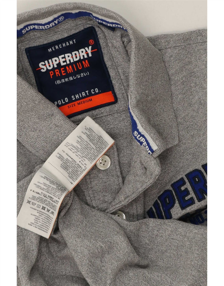 Superdry Grafisk poloshirt til mænd mellemgrå bomuld