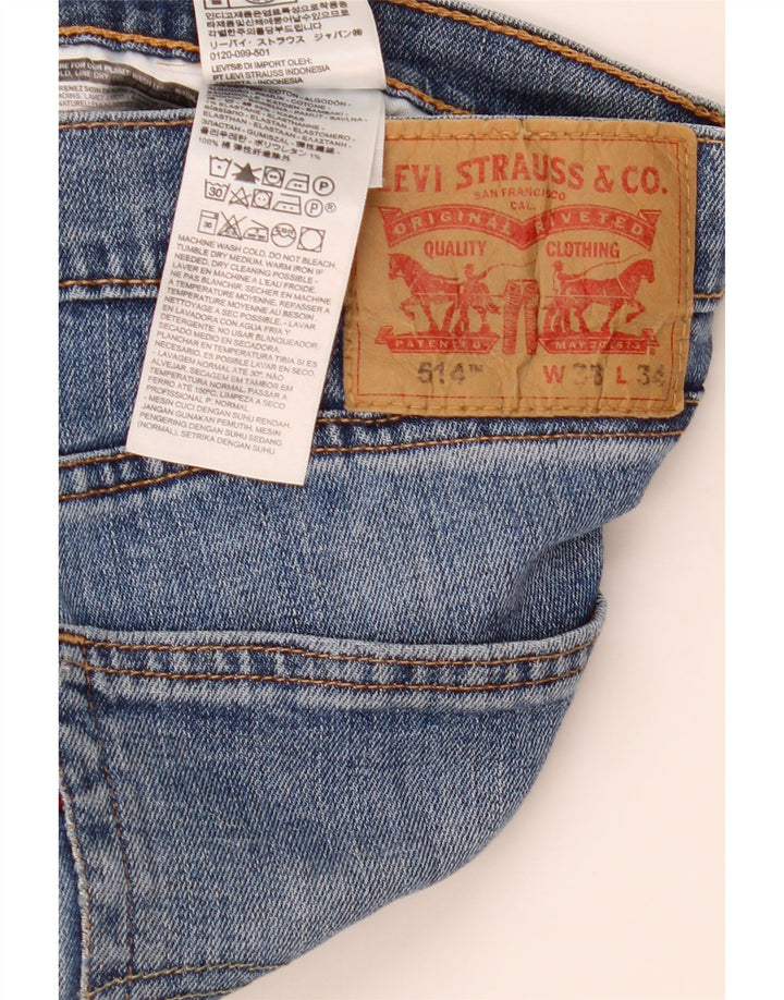 LEVI'S Herre 514 Straight Jeans W38 L34 Blå Bomuld