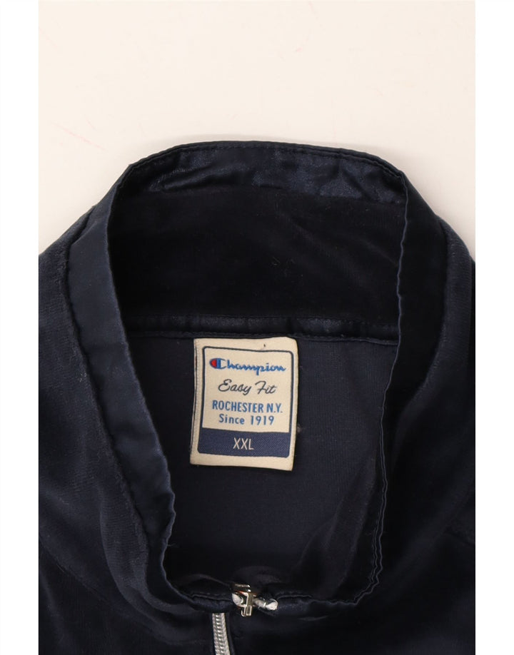 CHAMPION Womens Tracksuit Top Jacket UK 20 2XL Navy Blue Cotton Vintage Champion and Second-Hand Champion from Messina Hembry 