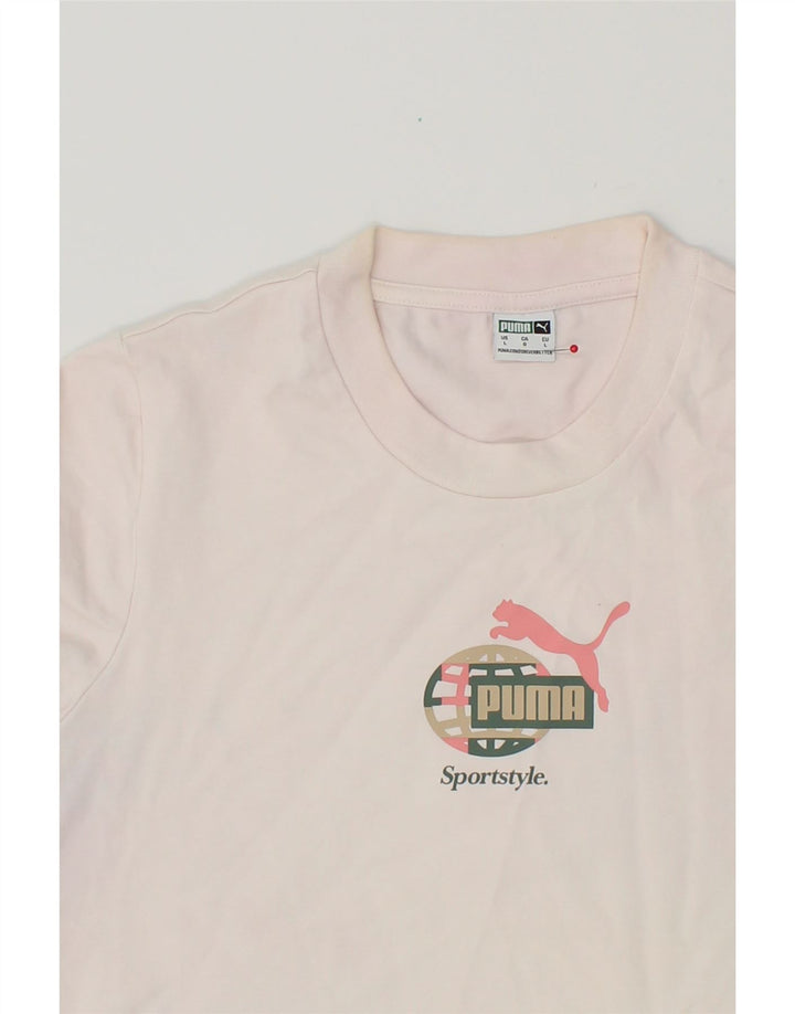 PUMA Womens Graphic T-Shirt Top UK 14 Large Pink Vintage Puma and Second-Hand Puma from Messina Hembry 