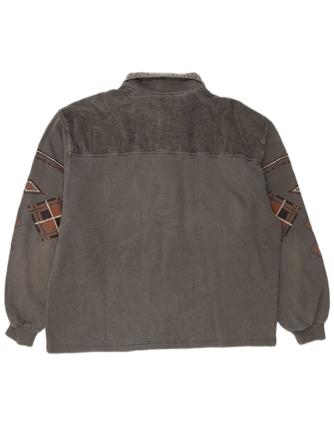 Chewan Herre Polo Neck Sweatshirt Jumper XL Grå Geometrisk