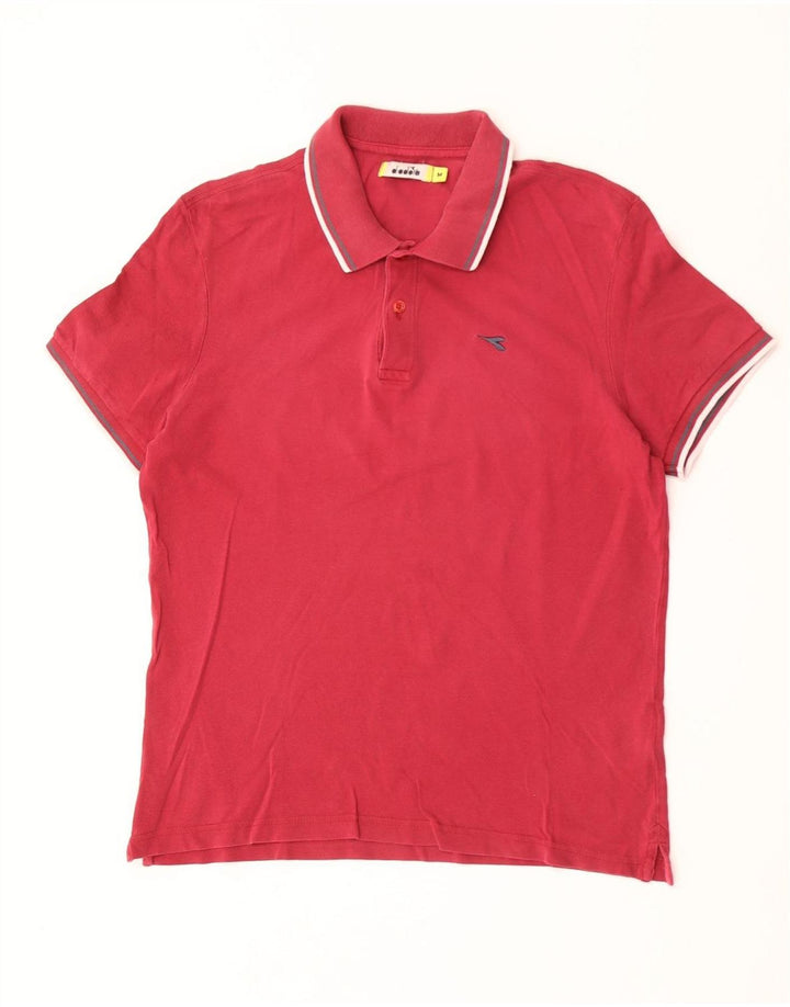 DIADORA Poloshirt til mænd Medium rødbrun stribet bomuld