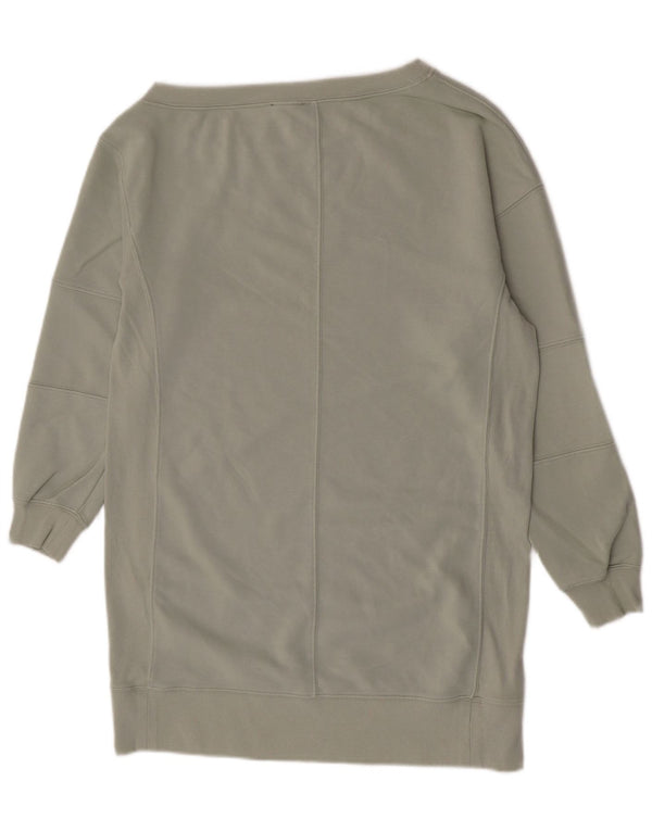 Reiss Womens Oversized Sweatshirt Jumper Dress UK 14 Medium Green Cotton
