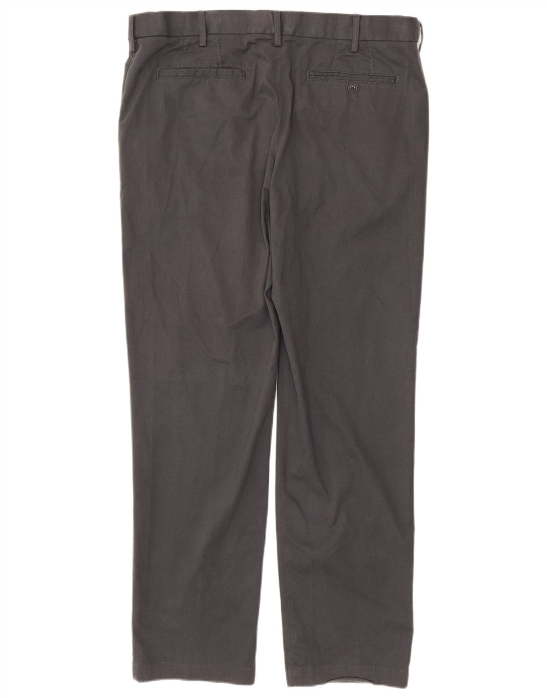 Marks & Spencer Straight Chino-bukser til mænd W40 L33 Grå bomuld