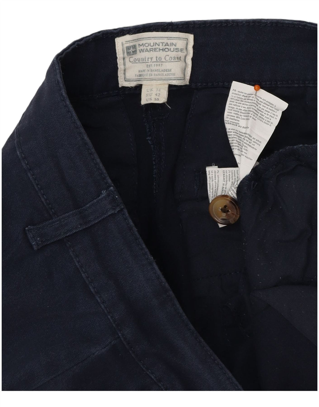 MOUNTAIN WAREHOUSE Dame Chino Shorts UK 14 Large W32 Marineblå Bomuld