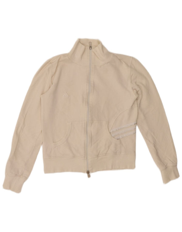 ADIDAS Womens Crop træningsdragt topjakke UK 10 Small White Bomuld