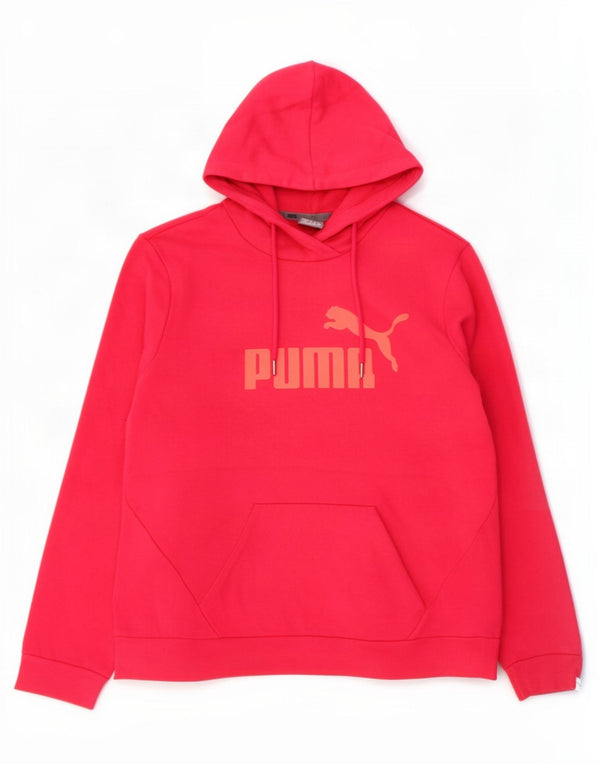 Puma Graphic Hoodie Jumper UK 14 Medium Pink Bomuld