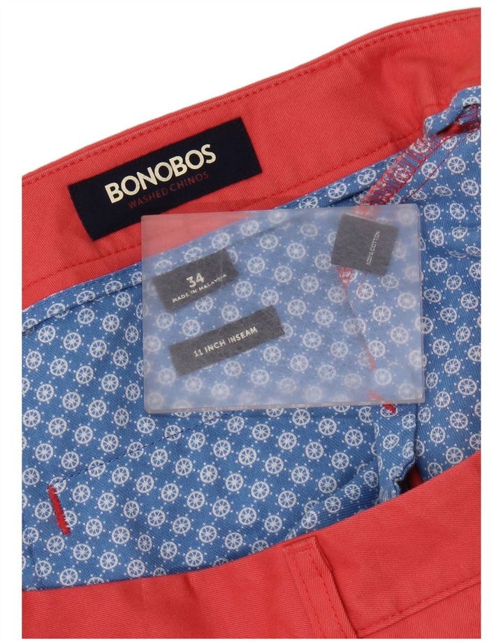 BONOBOS Herre Chino Shorts W34 Large Pink Bomuld