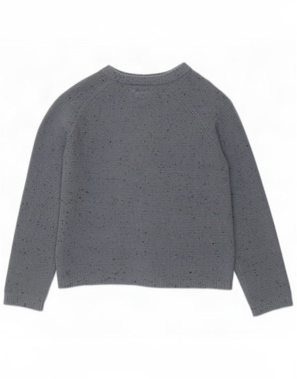 Heyton Womens Cardigan Sweater UK 12 Medium Blue Flecked Wool
