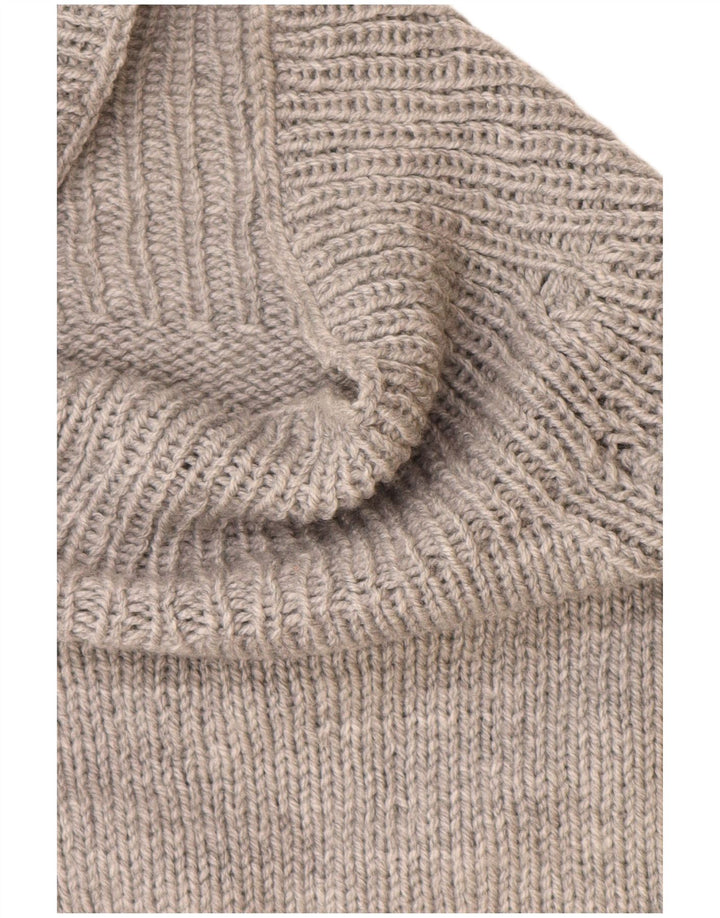 VINTAGE Dame Rullehals Sweater UK 14 Stor Grå