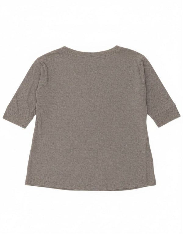 Champion Womens Heritage Fit grafisk top 3/4 ærmer UK 14 mellemgrå