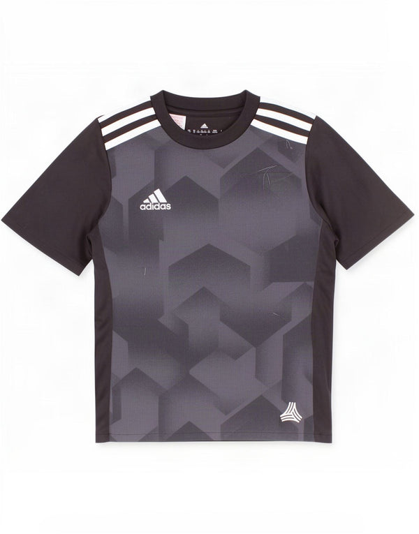 Adidas Boys Climalite T-Shirt Top 7-8 år Sort geometrisk polyester