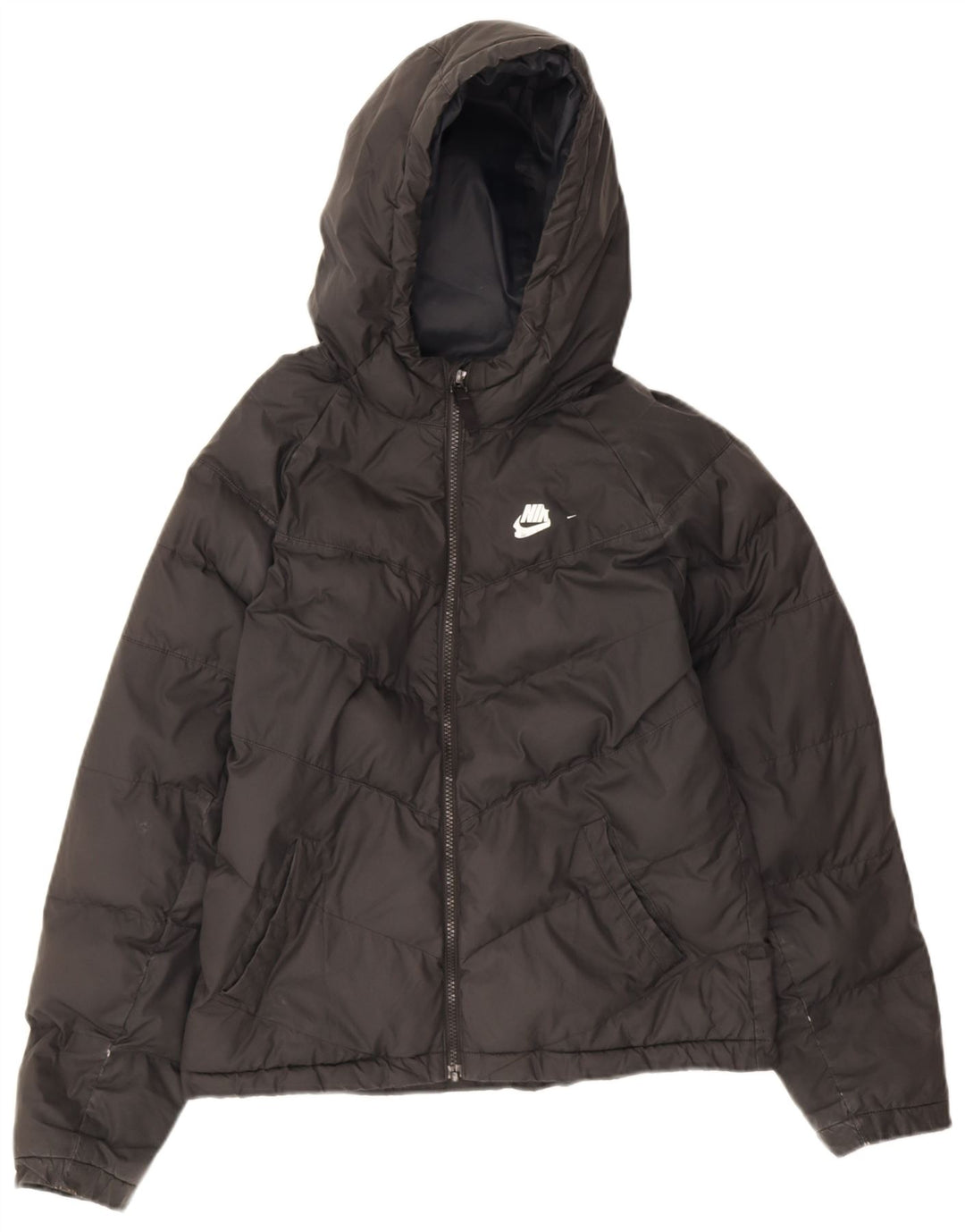 Nike drenge hættepolstret jakke 13-14 år XL sort polyester