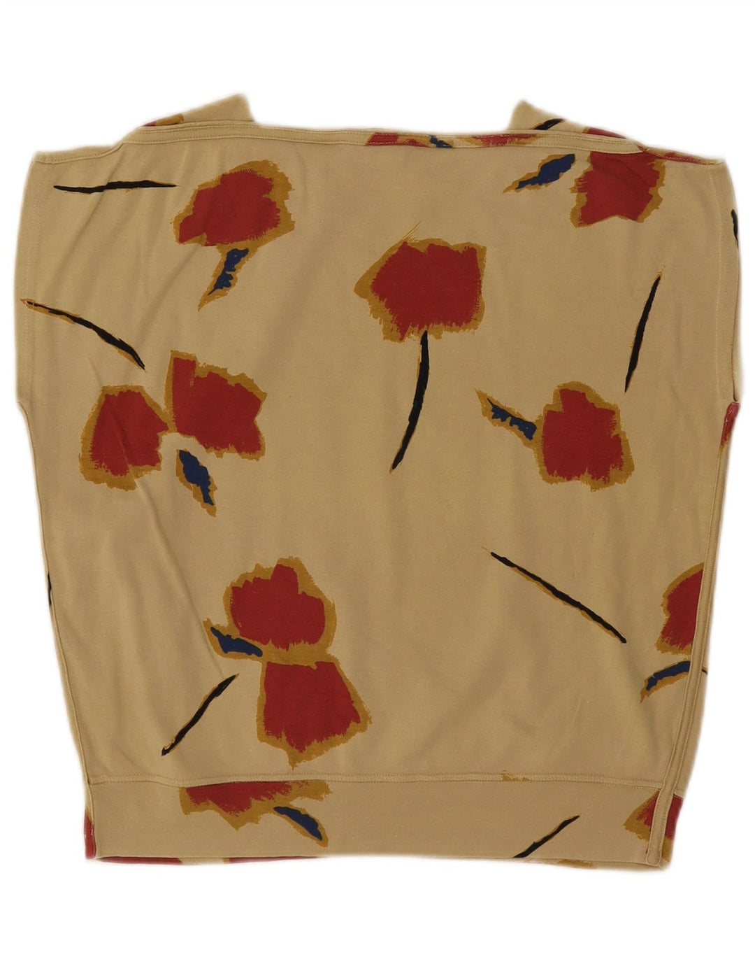 VINTAGE Womens Abstract Pattern Blouse Top IT 42 Medium Beige