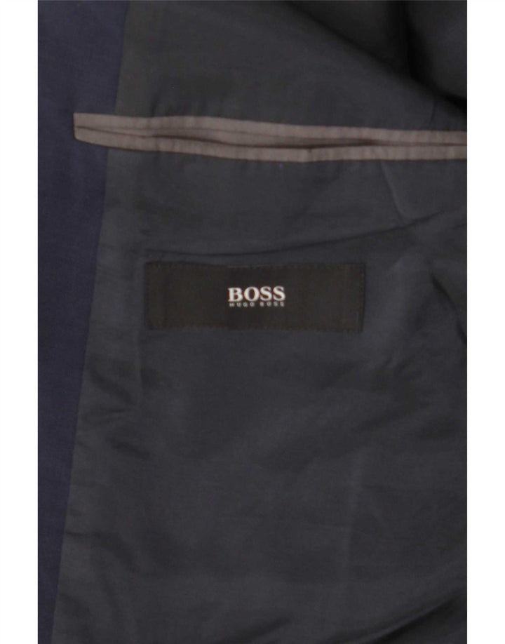 Hugo Boss Herre 2-knaps blazerjakke EU 46 Small Navy Blue Virgin Wool