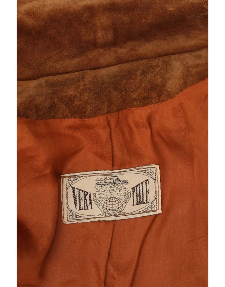 VINTAGE Herre ruskindsjakke UK 40 Stor brunt læder