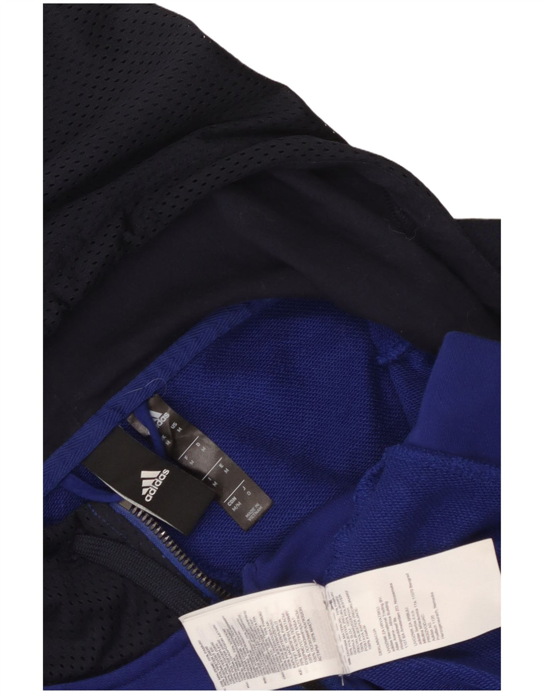 Adidas Herre grafisk hættetrøje med lynlås mellemblå Colourblock Bomuld