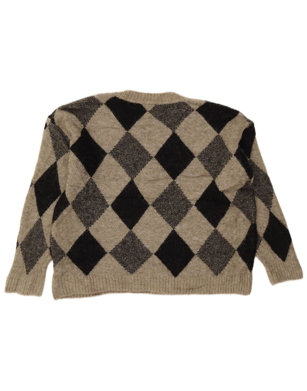 Marks & Spencer Dame Crop V-hals sweater UK 14 Medium Khaki