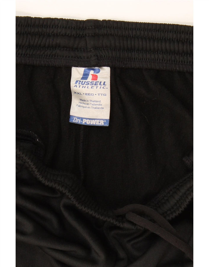 RUSSELL ATHLETIC Mens Dri-Power Tracksuit Trousers 2XL  Black Polyester Vintage Russell Athletic and Second-Hand Russell Athletic from Messina Hembry 