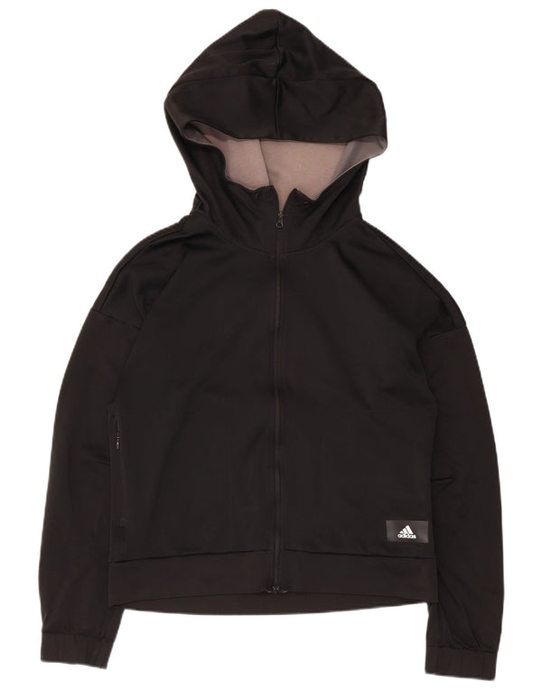 Adidas Dame Hættetrøje Topjakke UK 8/10 Small Black Polyester