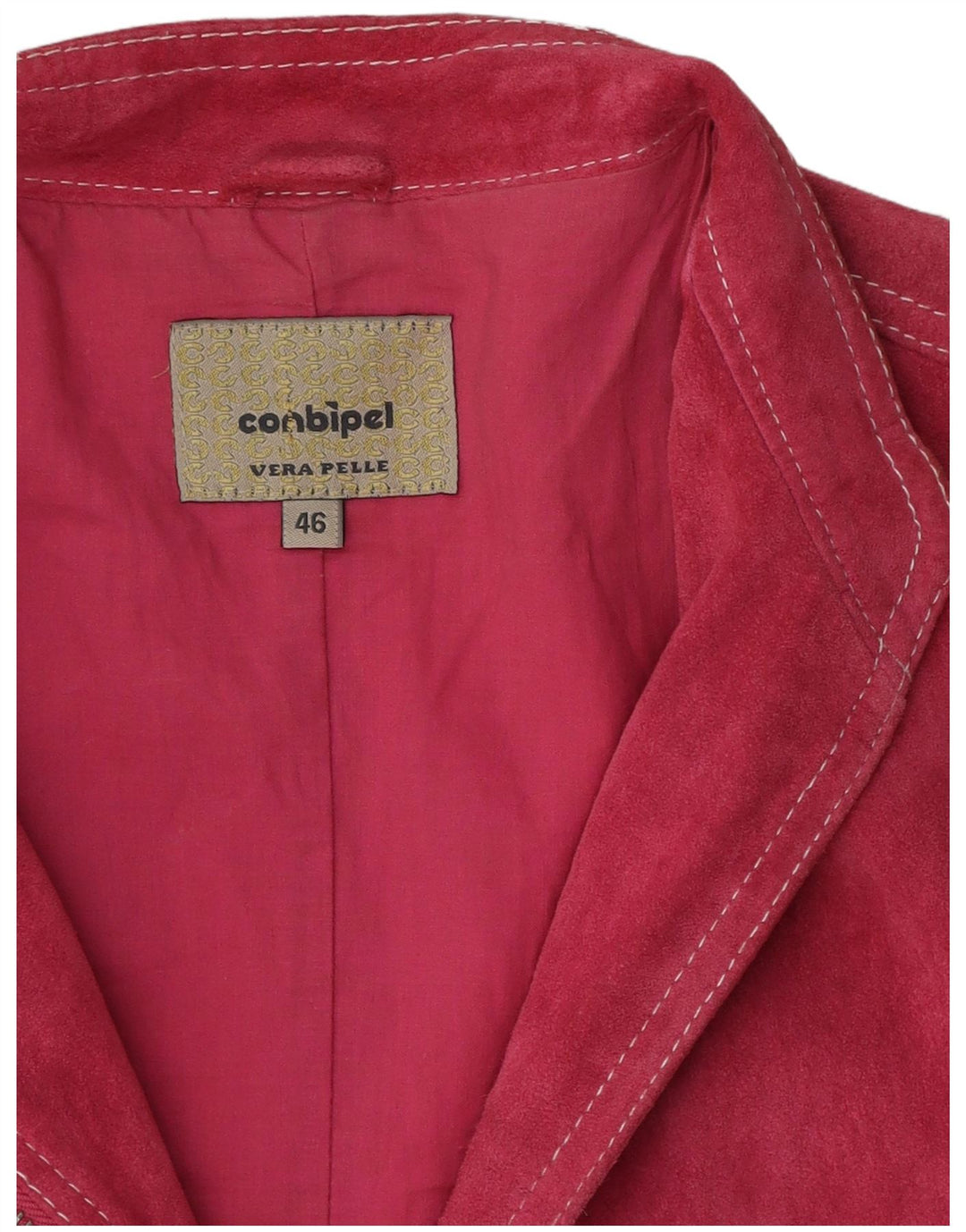 Conbipel Dame Ruskindsjakke IT 46 Large Pink Læder