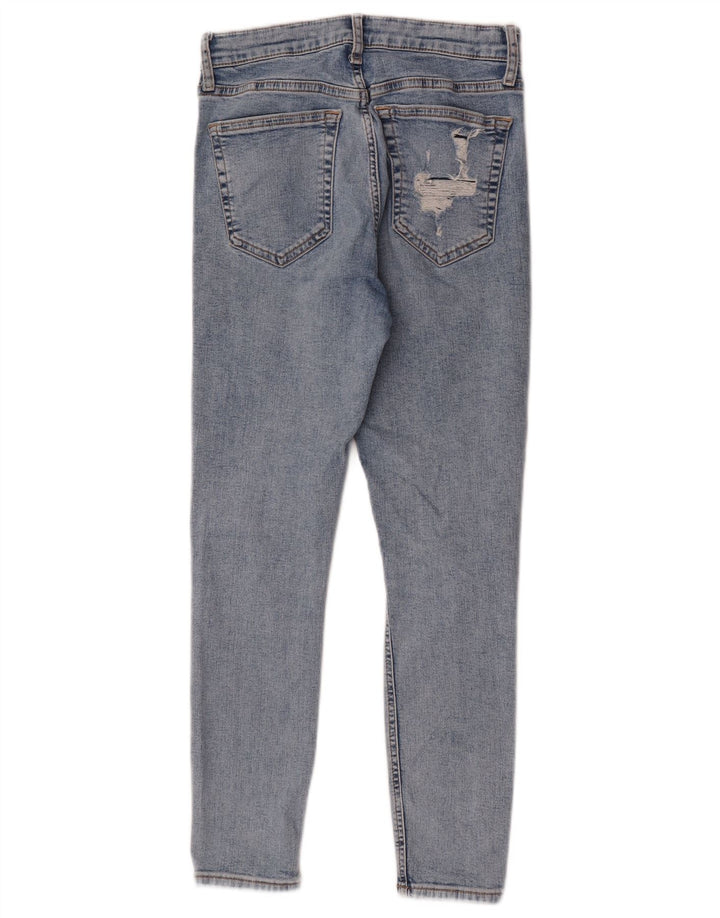 Topshop Dame Distressed Skinny Jeans W24 L25 Blå