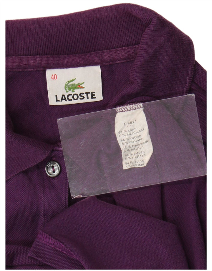 Lacoste Dame Polo Shirt Størrelse 40 Medium Lilla Bomuld