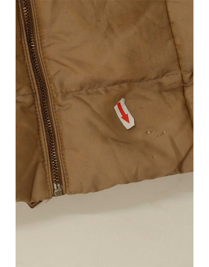 Zara Womens Polstret Frakke UK 10 Small Brown Nylon