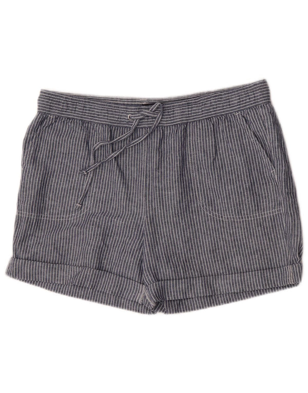 Marks & Spencer Chino Shorts til kvinder UK 14 Large W34 Navy Blue Pinstripe