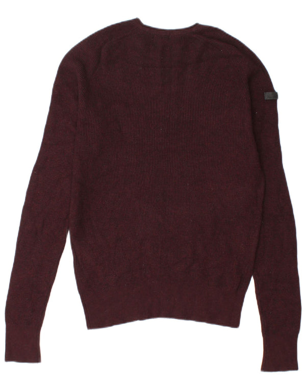 Superdry Dame Boat Neck Jumper Sweater UK 12 Medium Brown Viscose