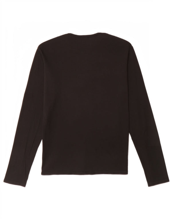 Benetton Dame Langærmet T-Shirt Top med normal pasform UK 16 Stor Sort