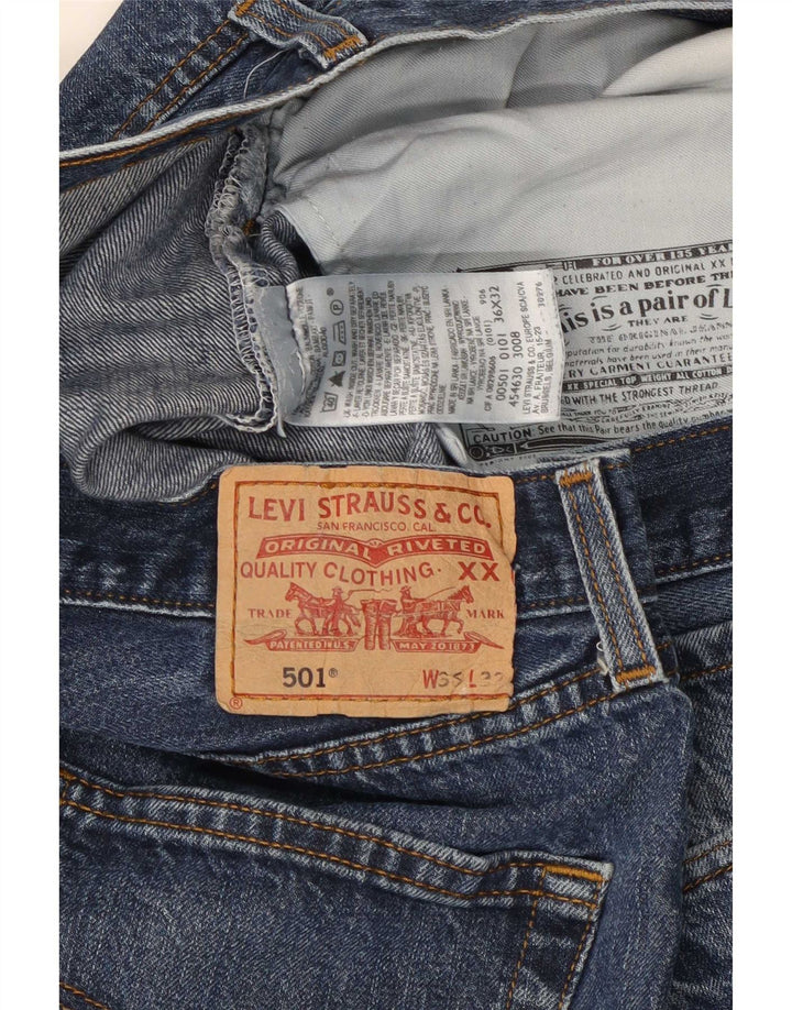 Levi's Herre 501 lige jeans W36 L28 blå bomuld