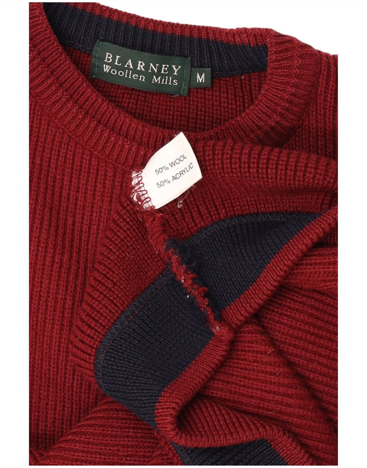 Blarney Herre Crew Neck Jumper Sweater Medium Burgundy Uld