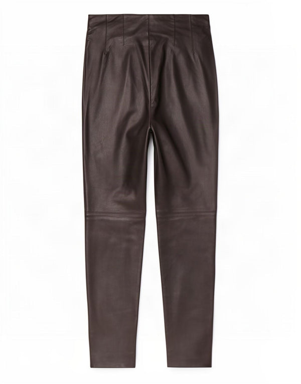 Zara skinny læderbukser til kvinder Small W26 L27 sort polyester