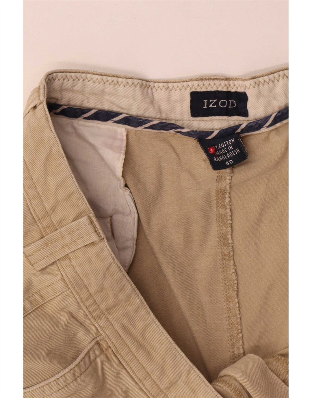 Izod Herre Cargo Shorts W40 XL Beige Bomuld