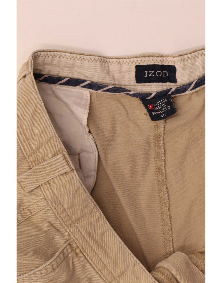 Izod Herre Cargo Shorts W40 XL Beige Bomuld
