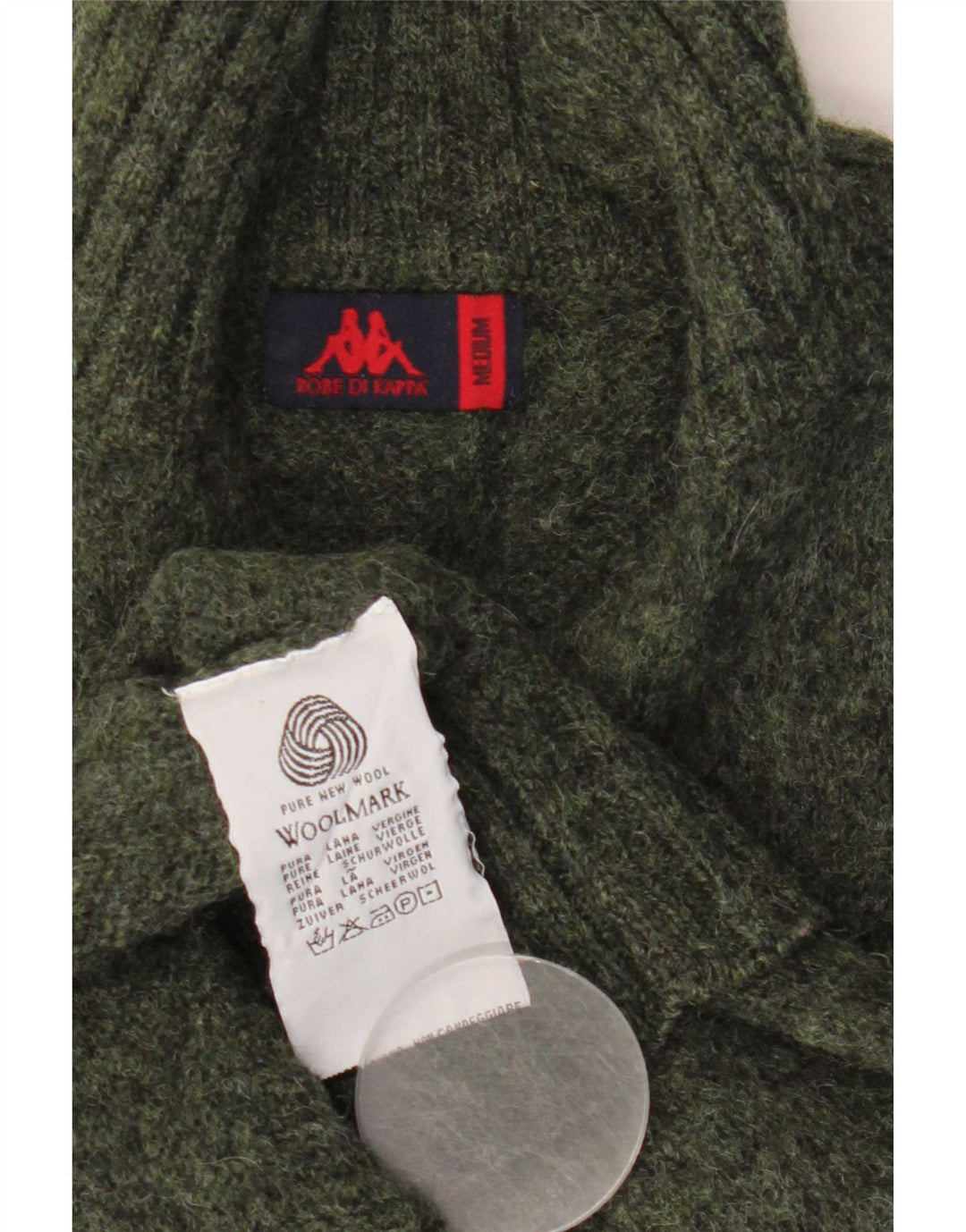 Kappa trøje med lynlås til kvinder UK 14 Medium Khaki Flecked Wool