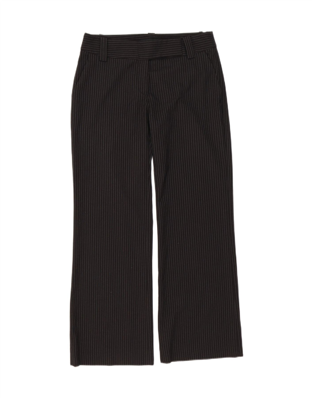 Zara Dame Bootcut Suit Bukser EU 38 Small W28 L30 Sort Stribet
