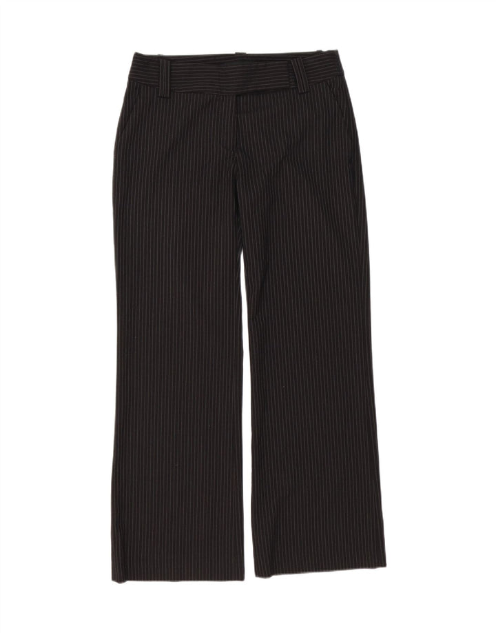 Zara Dame Bootcut Suit Bukser EU 38 Small W28 L30 Sort Stribet