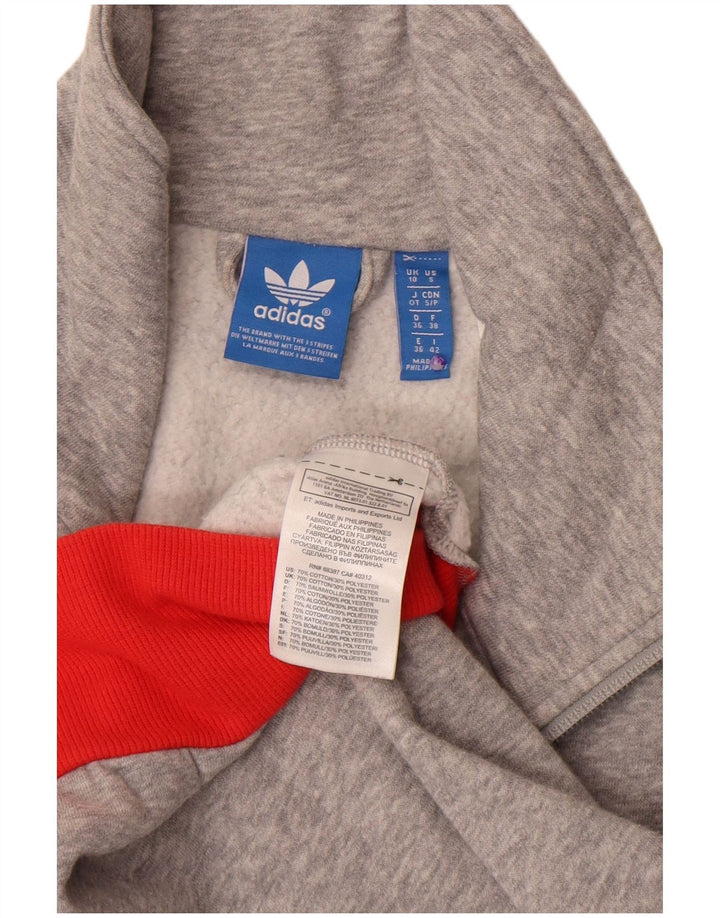 Adidas Graphic Tracksuit Top Jacket UK 10 Small Grey Colourblock
