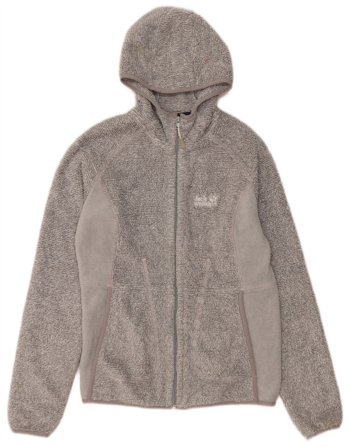 Jack Wolfskin Dame Hættejakke i fleece UK 12 Medium Grey Polyester